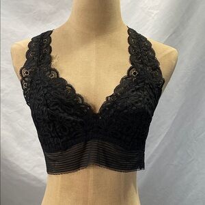 Victoria's Secret Black Floral Lace Bralette
